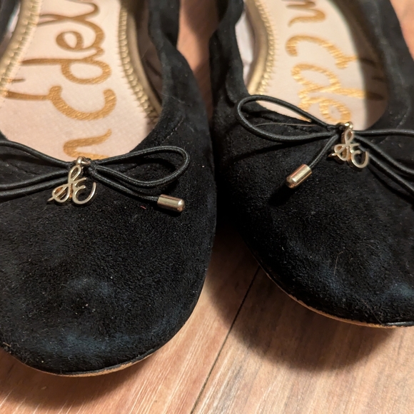 Sam Edelman Black Suede Flats with Bow - Picture 3 of 4